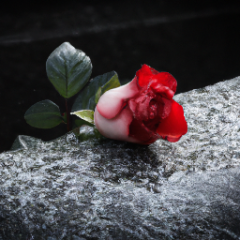 You place a rose upon my stone.