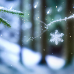 The first snowflake of Christmas Eve.